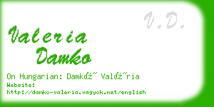 valeria damko business card